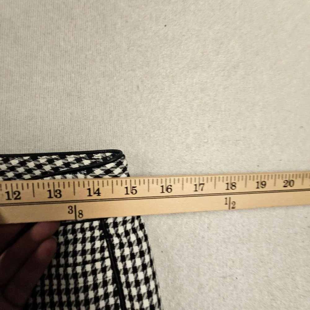 Banana Republic Sloan Houndstooth Slim Pants Black White 4L Long Tall Office